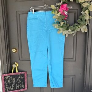 Bright Blue Cropped Pants Talbots